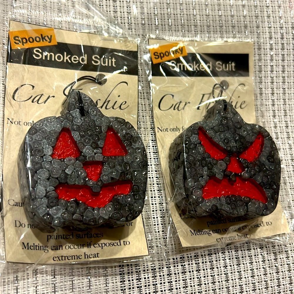 Halloween Pumpkin Car Freshies Pack of 2 in Smoked Suit